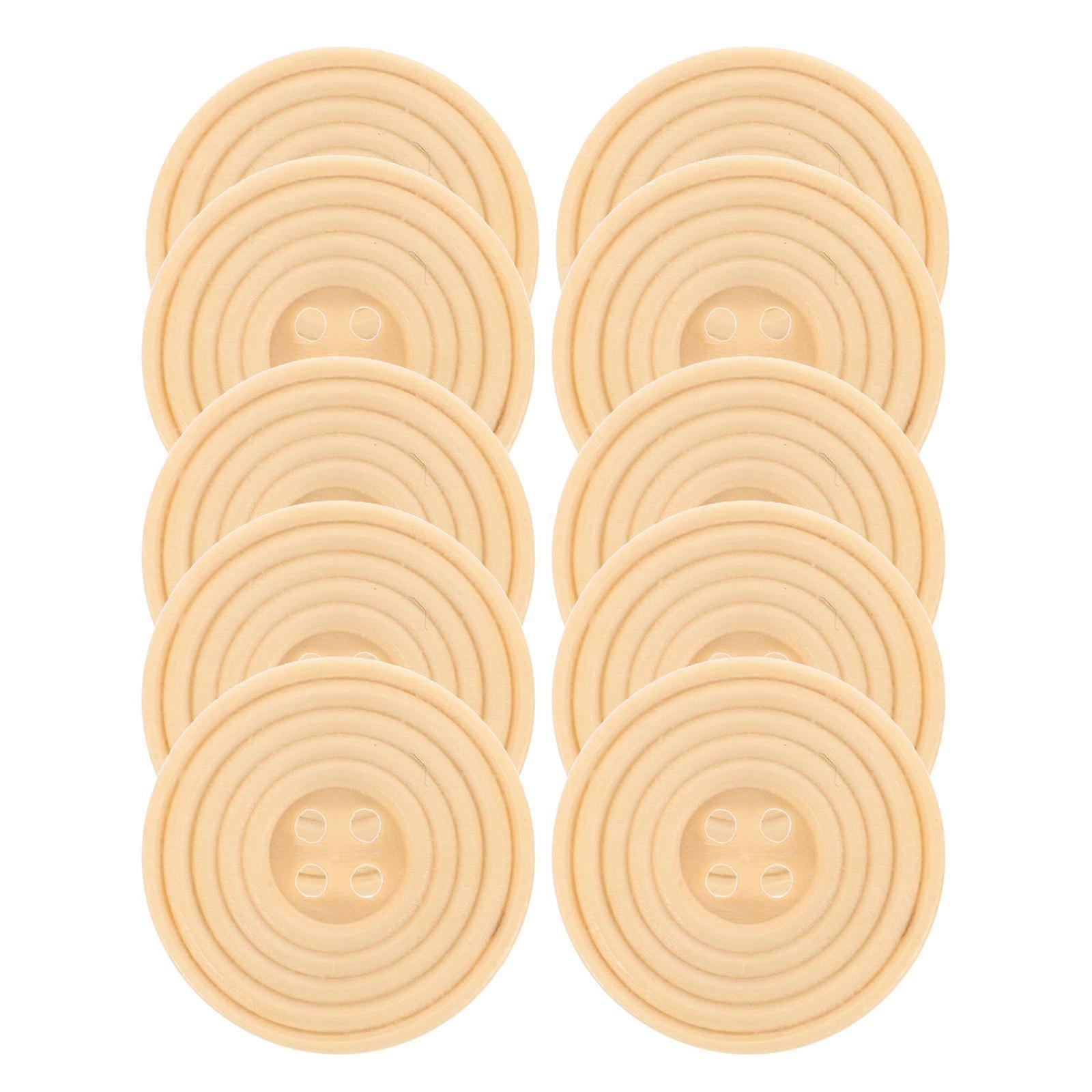 Wooden Buttons 200 Pcs Decorative Clothing Accessories For DIY Crafts Beige Color Round Shape Suitable For Scrapbooking