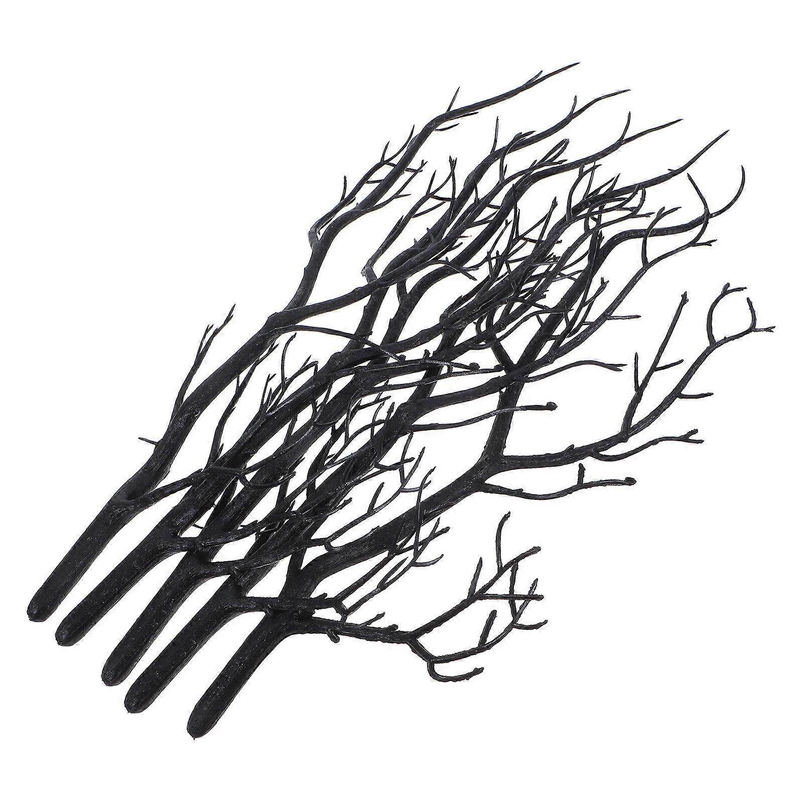 Black Plastic Artificial Tree Branches for Halloween Decor 10Pcs Pack