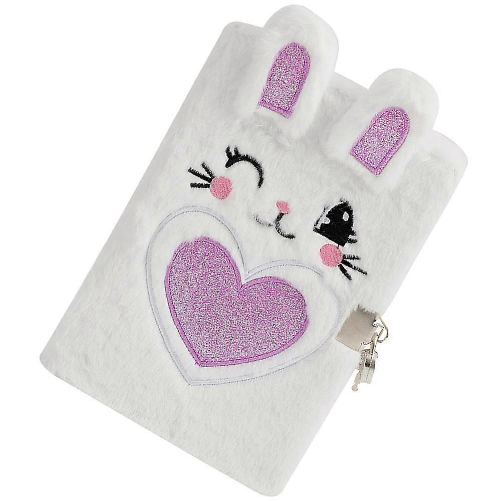 Portable Plush Cover Notebook 4Pcs Ideal For Daily Life With Lock And Rectangular Shape 21.50X14.80X1.50Cm