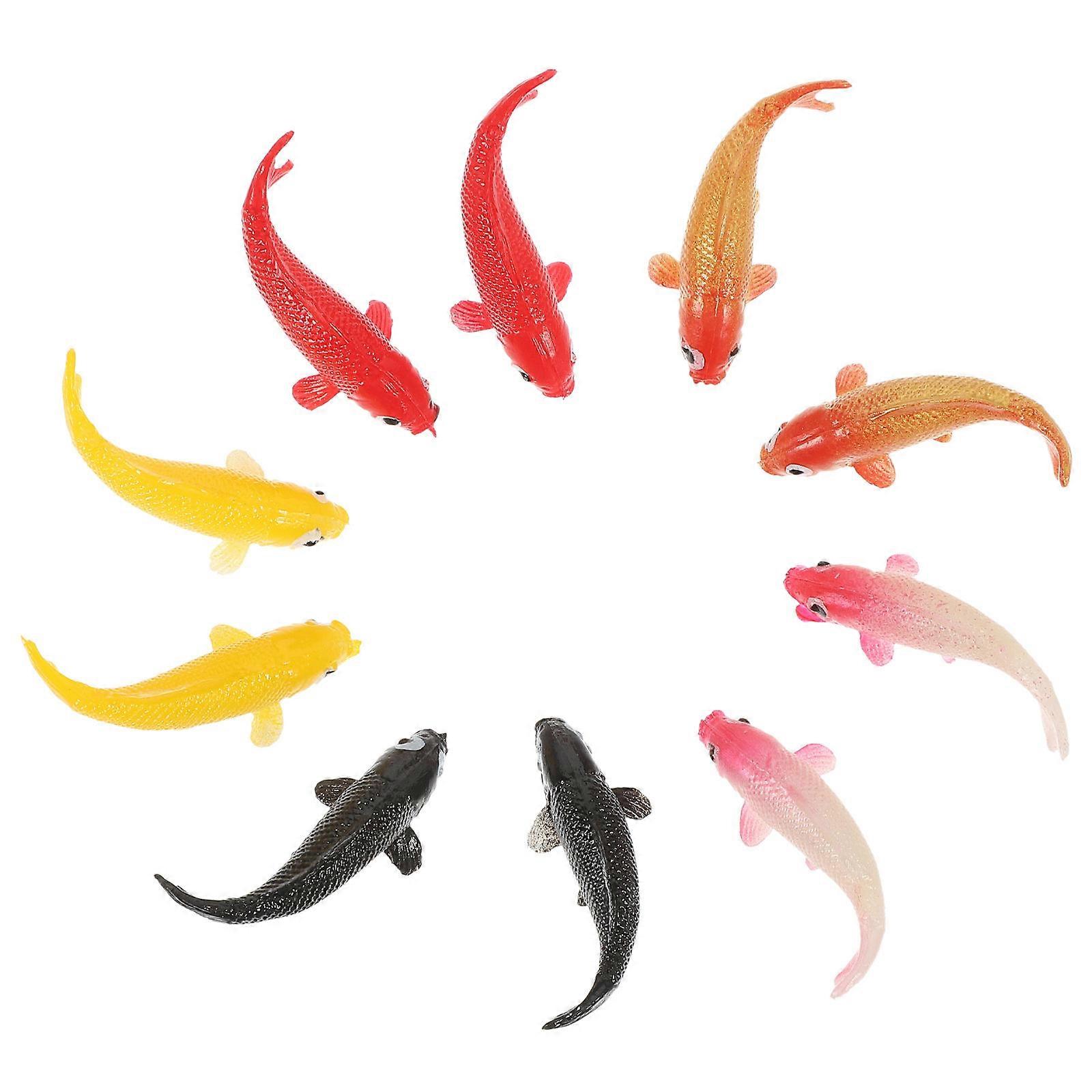 Artificial Fancy Carp Fish Tank Decorative Fish Figures for Decor 40Pcs