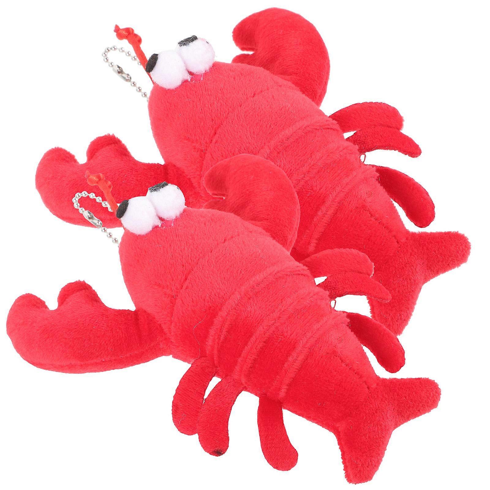 Keychain for Girls Plush Key Chain for Hanging Keys 6Pcs Red Charm