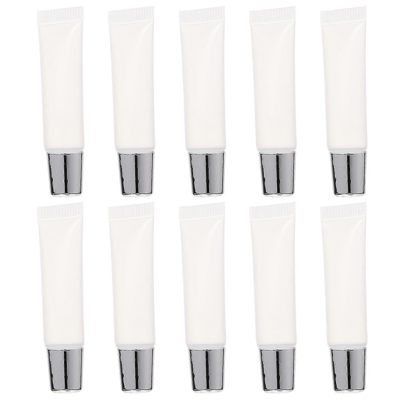 Silver Plastic Lip Gloss Tubes Empty for Storage Use 10Pcs Portable