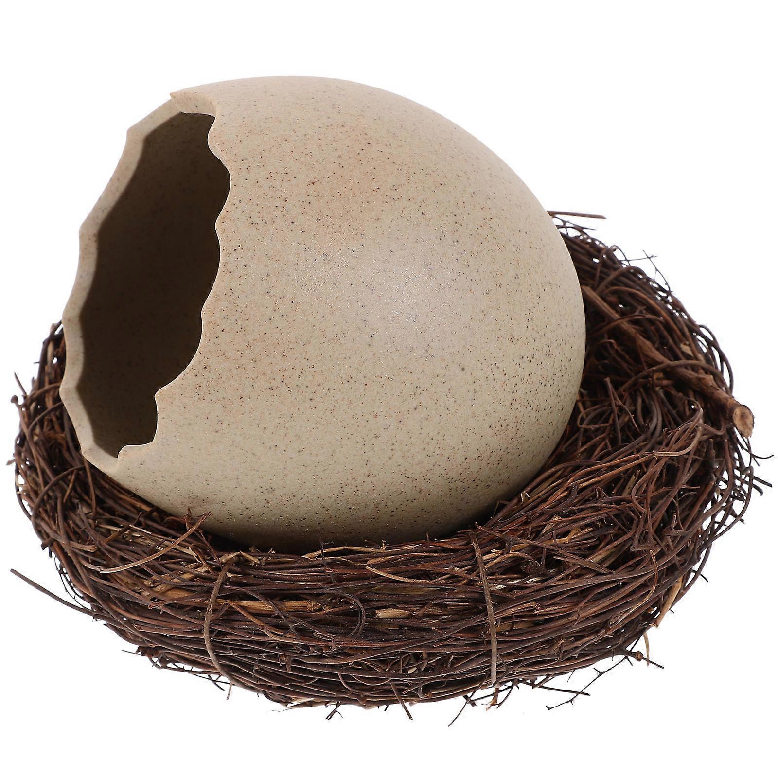 2Sets Eggshell Shaped Ceramic Bowls for Food Storage Unique Design