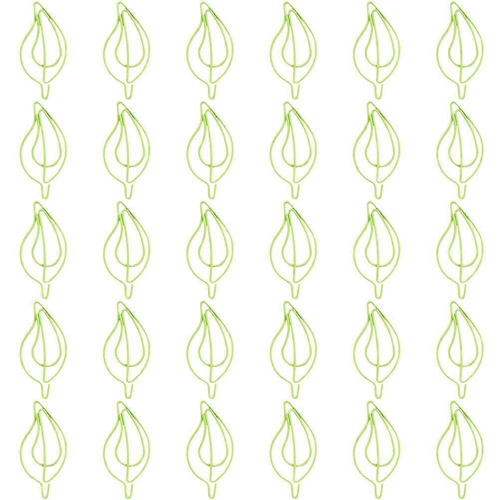 Paper Clips Leaf Shaped for Office Use 60Pcs Small Document Clips Light Green