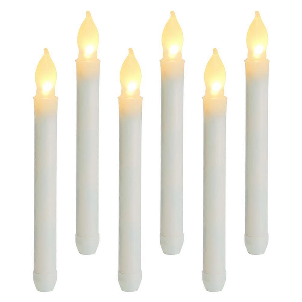 White LED Taper Candles for Romantic Decor 12Pcs Battery Operated