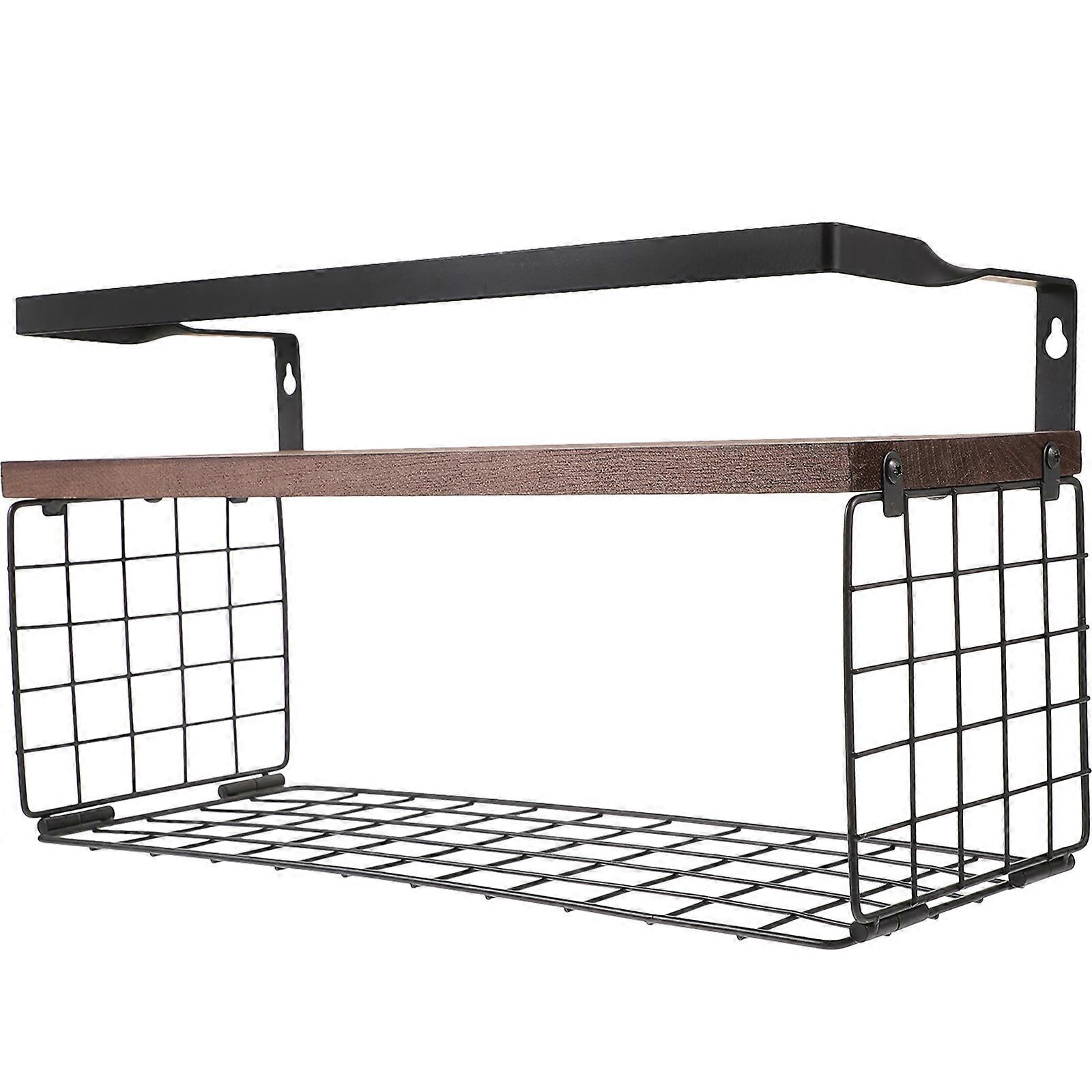 Wall Mounted Floating Shelf Bathroom Organizer for Storage Use Black