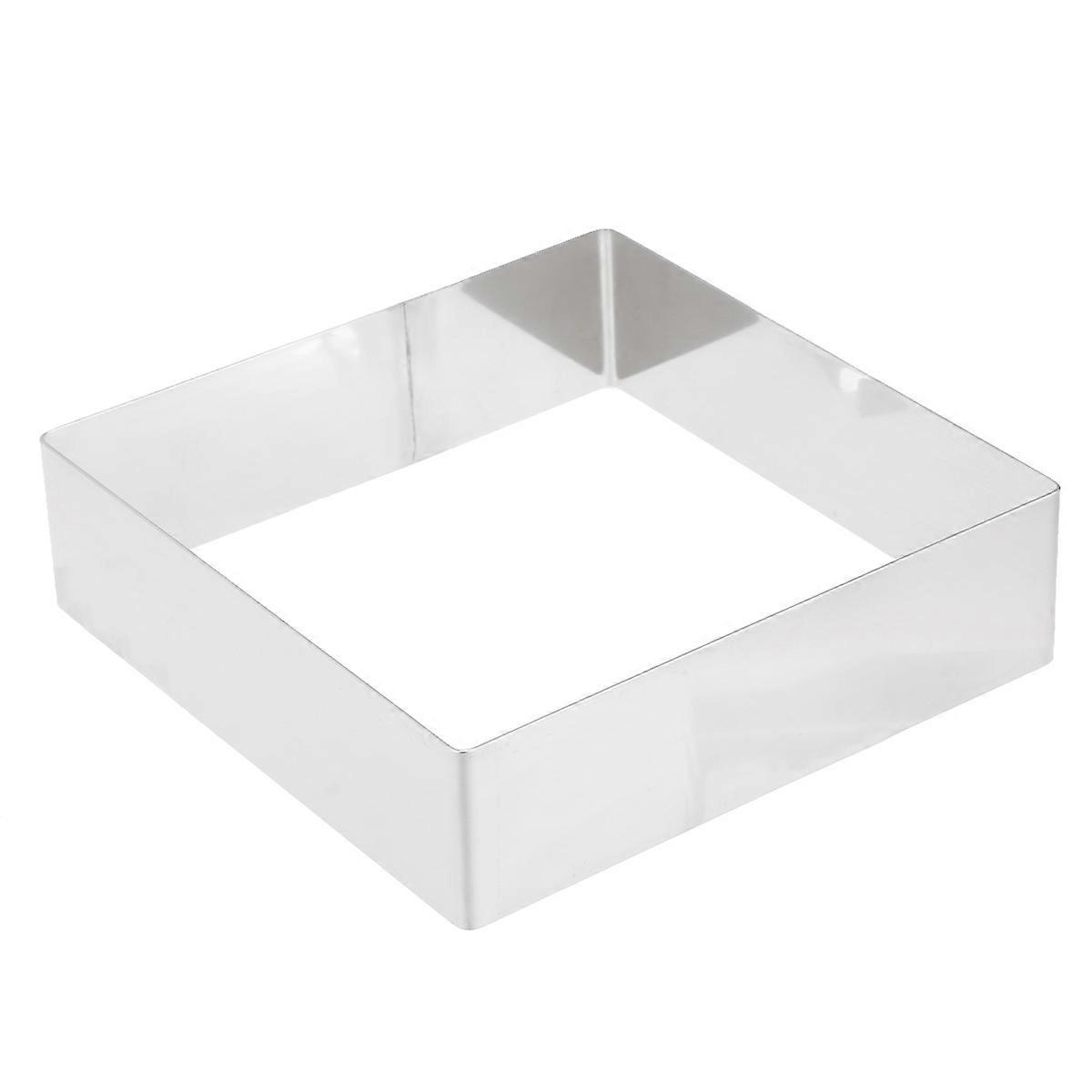 Square Cake Ring Stainless Steel for Cutting Use 2Pcs Silver Mousse Mold