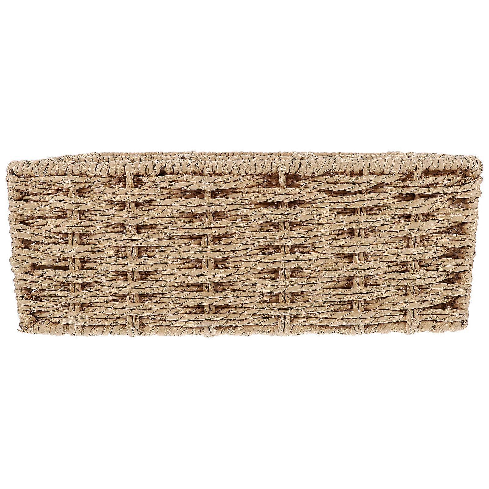 2Pcs Beige Storage Box for Home Office with Multi-Grid Sundries Holder