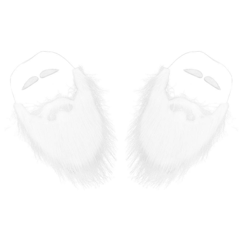 Santa Mustache and Beard Cosplay Prop for Men 5Sets White Plush