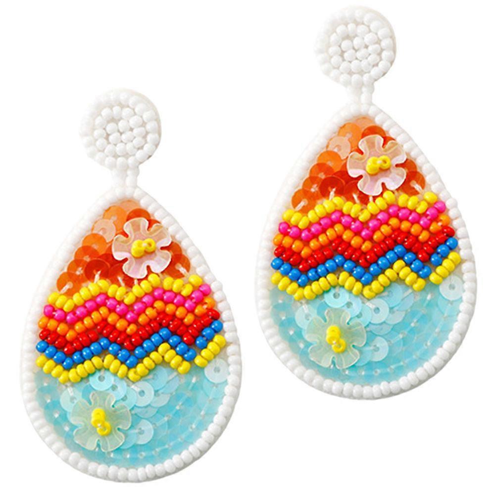 Easter Dangle Earrings Decorative Easter Egg Earrings for Girls 3Pairs