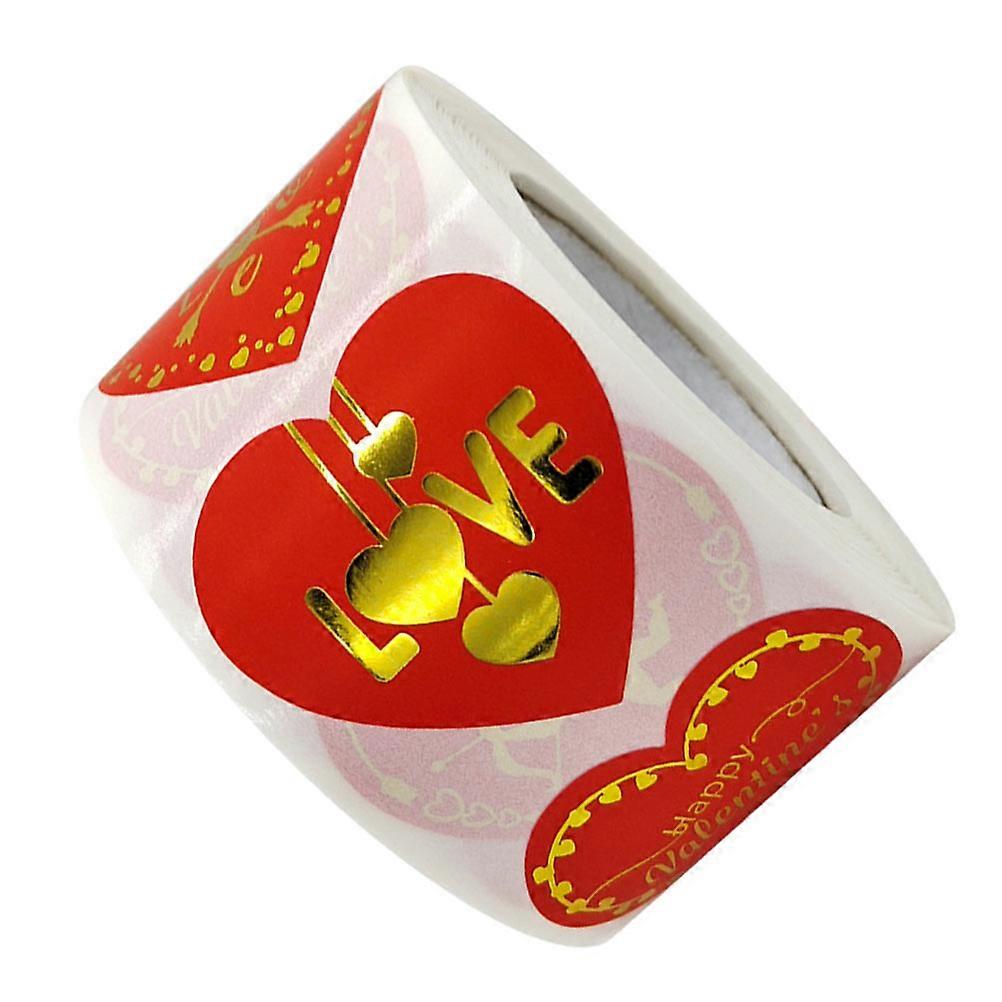 Decorative Sealing Stickers for Decor 2 Rolls Red Heart Shape Roll Stickers