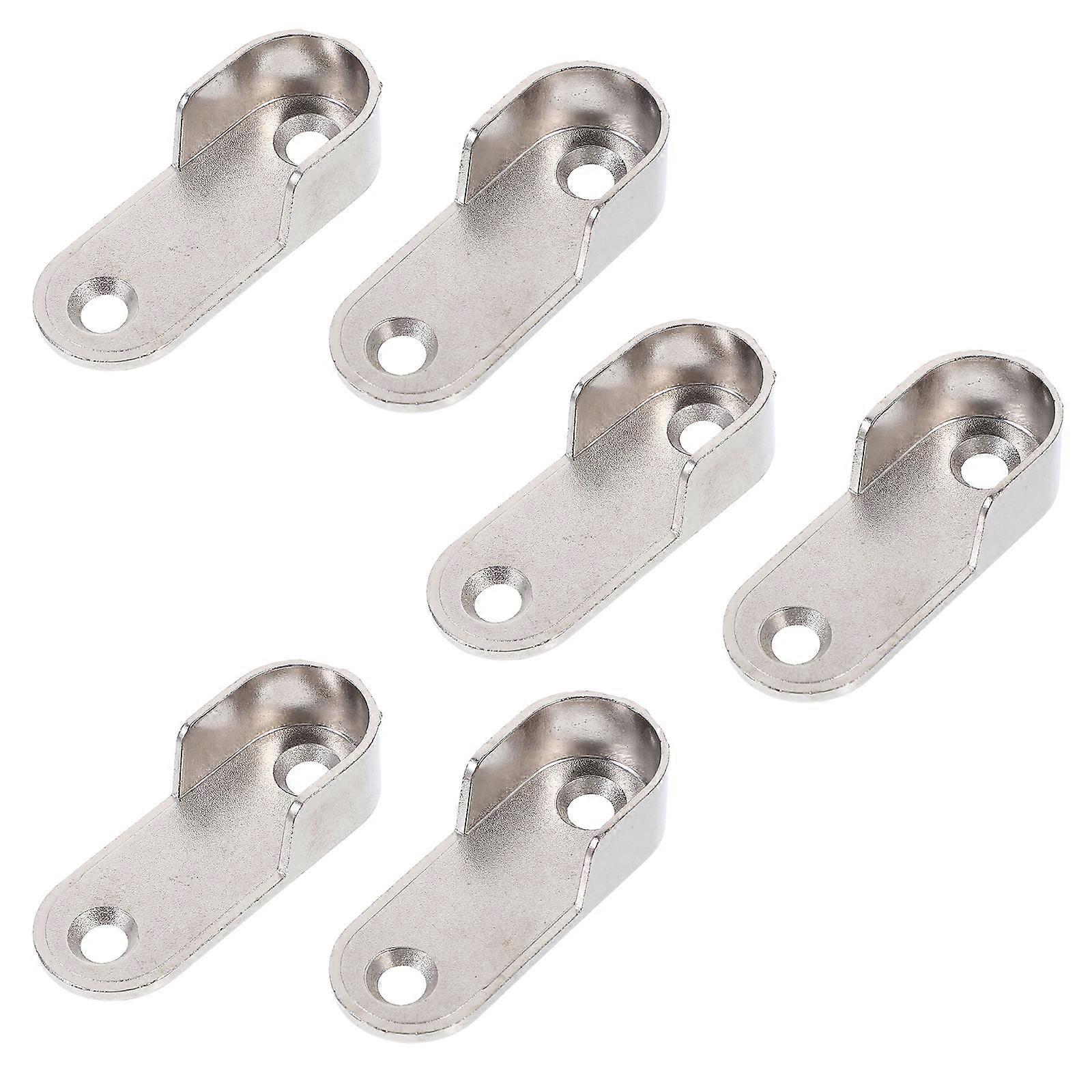 Closet Rod Brackets for Wall Use Silver Alloy Material 12Pcs Set
