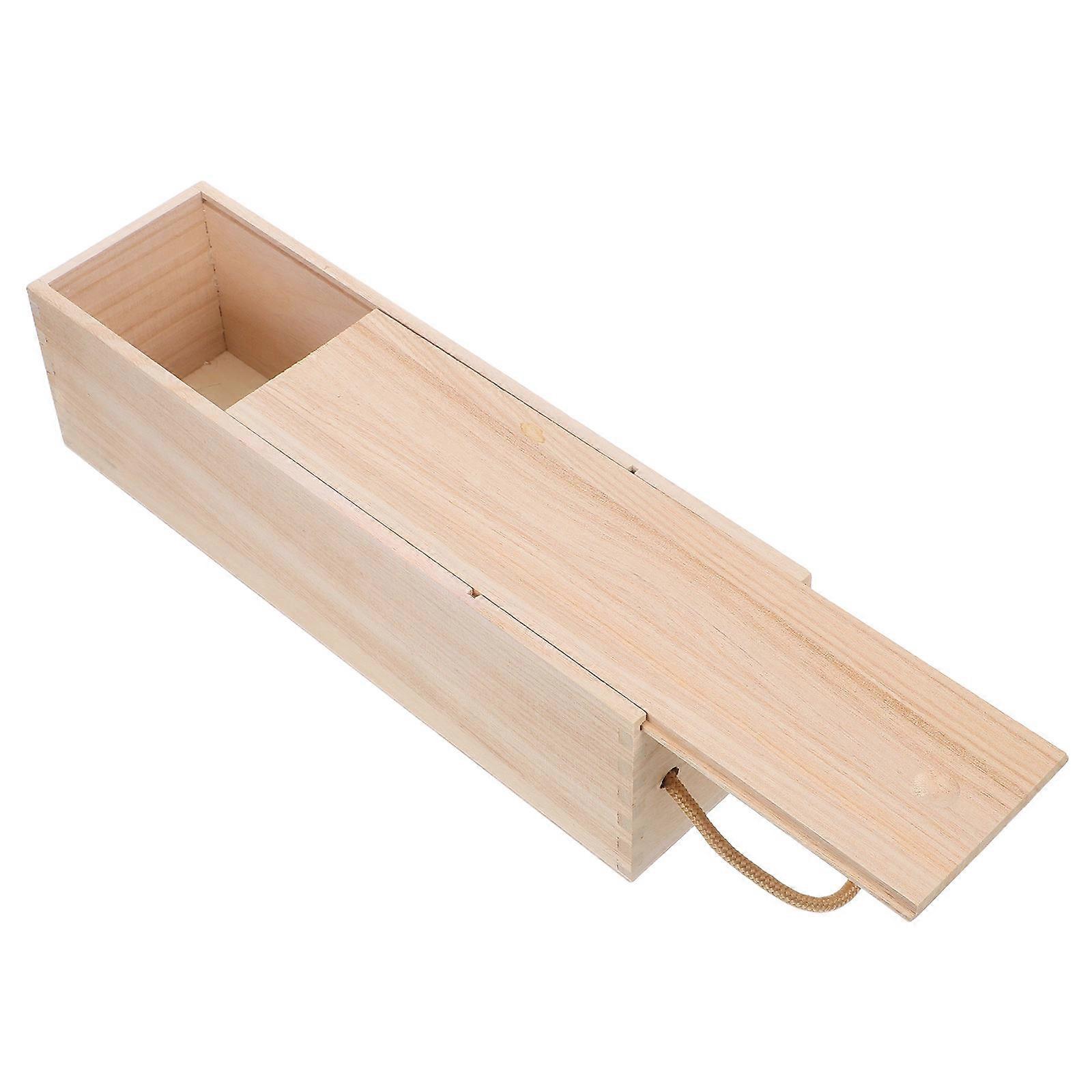Single Wooden Wine Box with Handle 3Pcs for Packaging