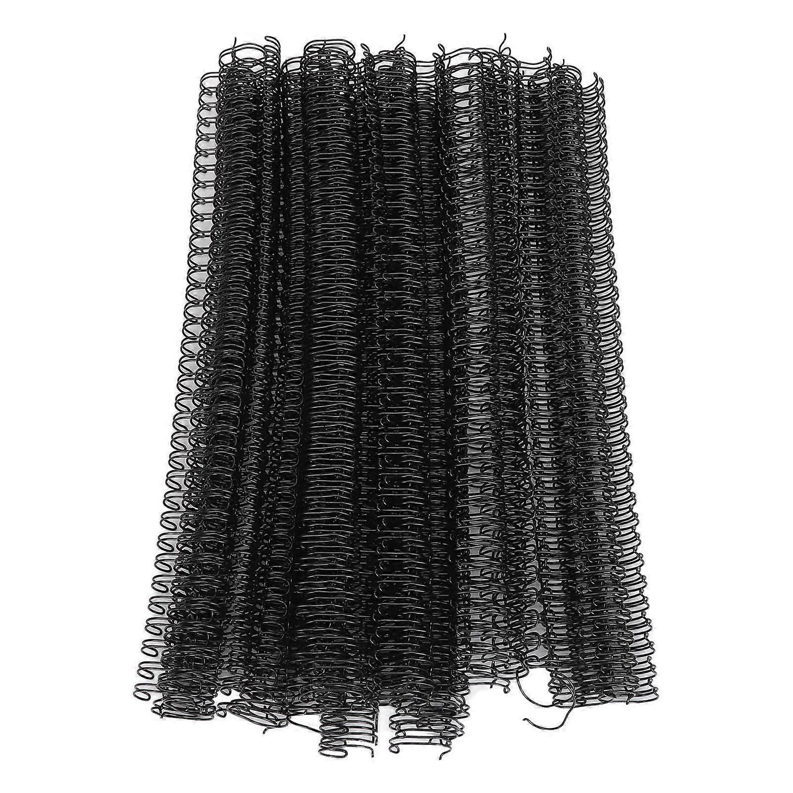 100PCS A4 Binding Wire 1/2in Diameter 34 Double Loop 3:1 Pitch Nylon Coated Iron Wire Binding Spine Black