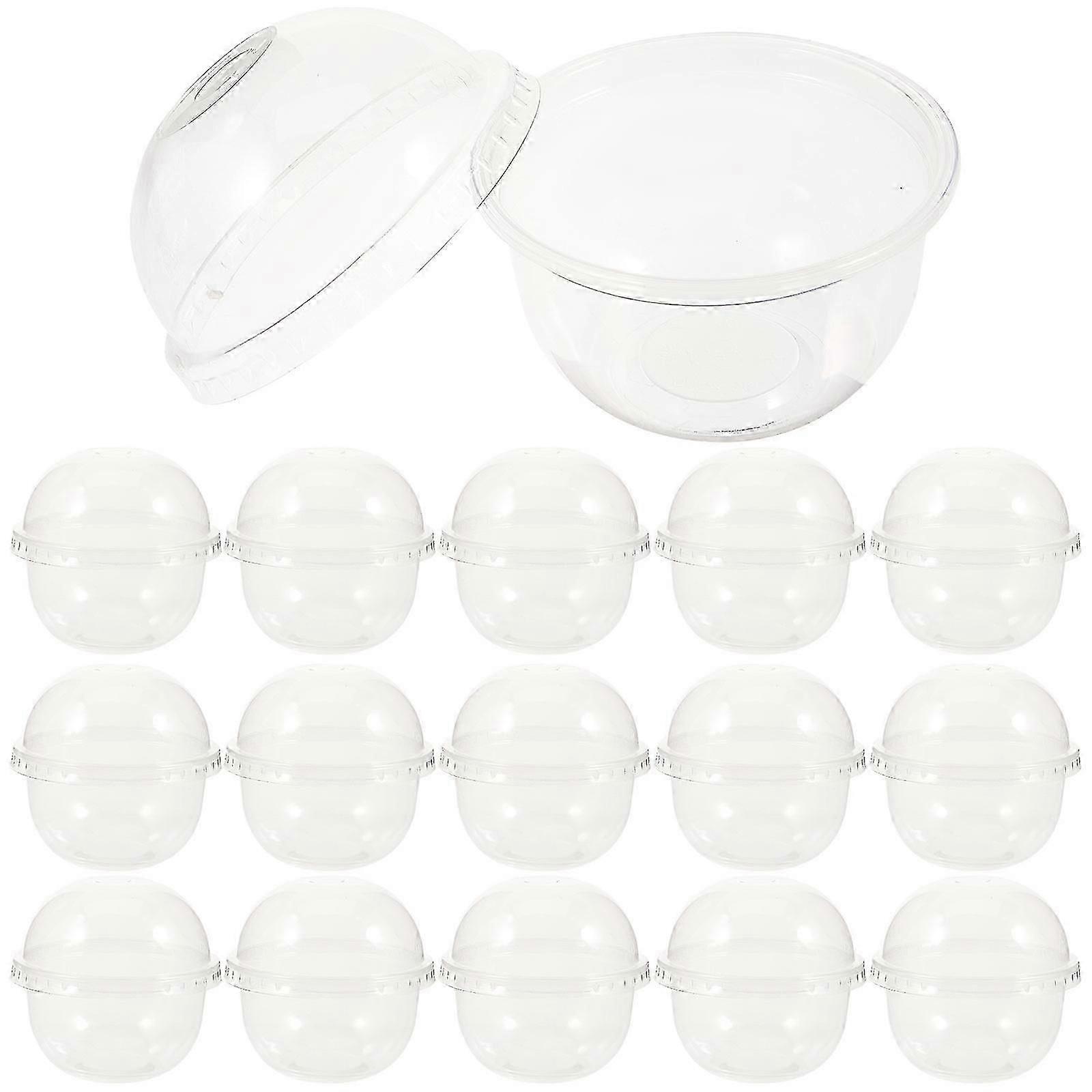 25pcs Multi-function Dessert Cups Round Shaped Mousse Cups Transparent Tiramisu Cups(250ml)
