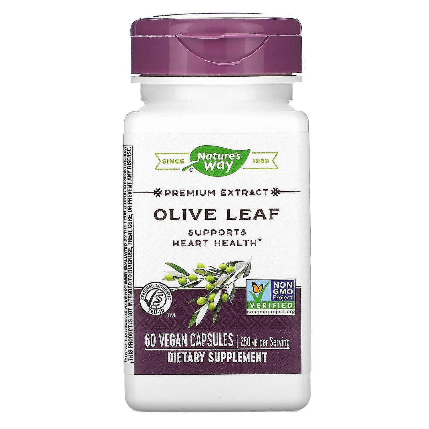 Nature's Way, Premium Extract, Olive Leaf, 250 mg, 60 Vegan Capsules