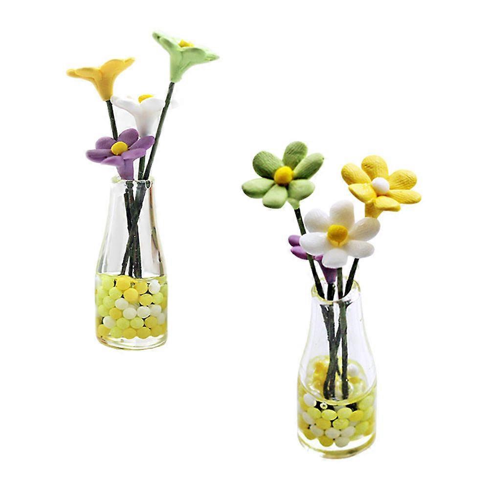 Small House for Decoration 2Pcs Miniature Flower Pots