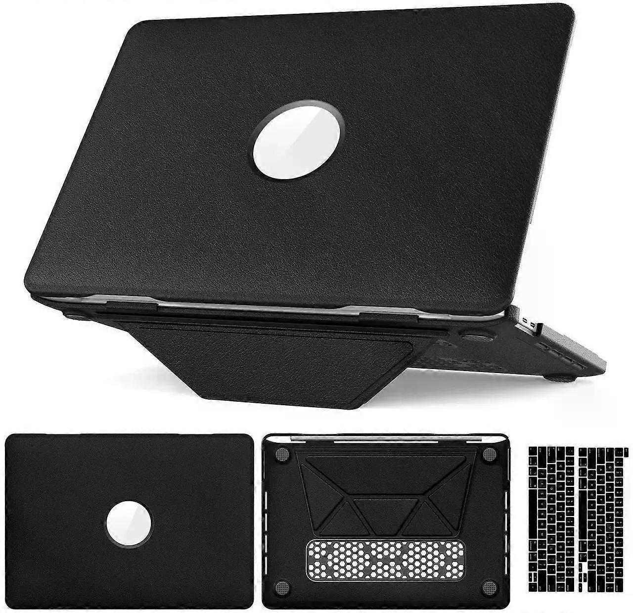 Case for MacBook Pro 13 inch Case M2 2025 2024 2023 2022-2016 A2338 M1 A2251 A2289 A2159 A1989 A1708 PU Leather Hard Shell Case with Foldable Kickstan