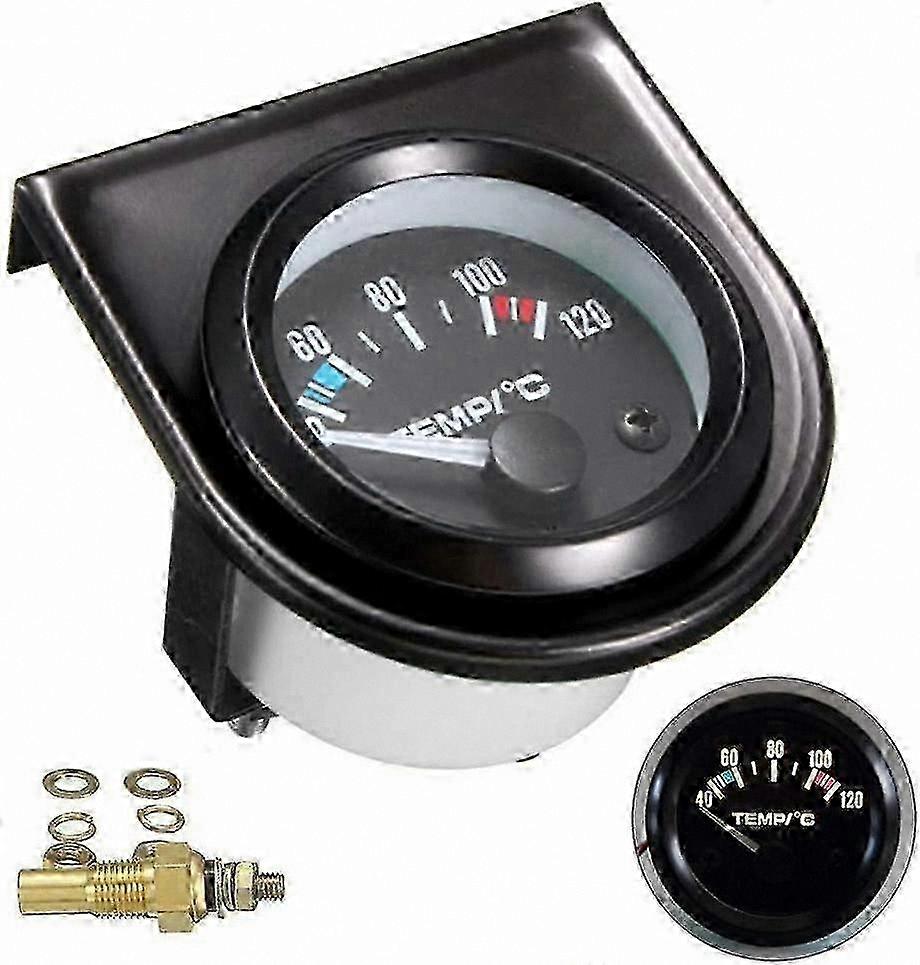 Universal Black LED Car Water Temperature Gauge Kit, 52mm Dial Diameter, 101.6-120 Range Edition