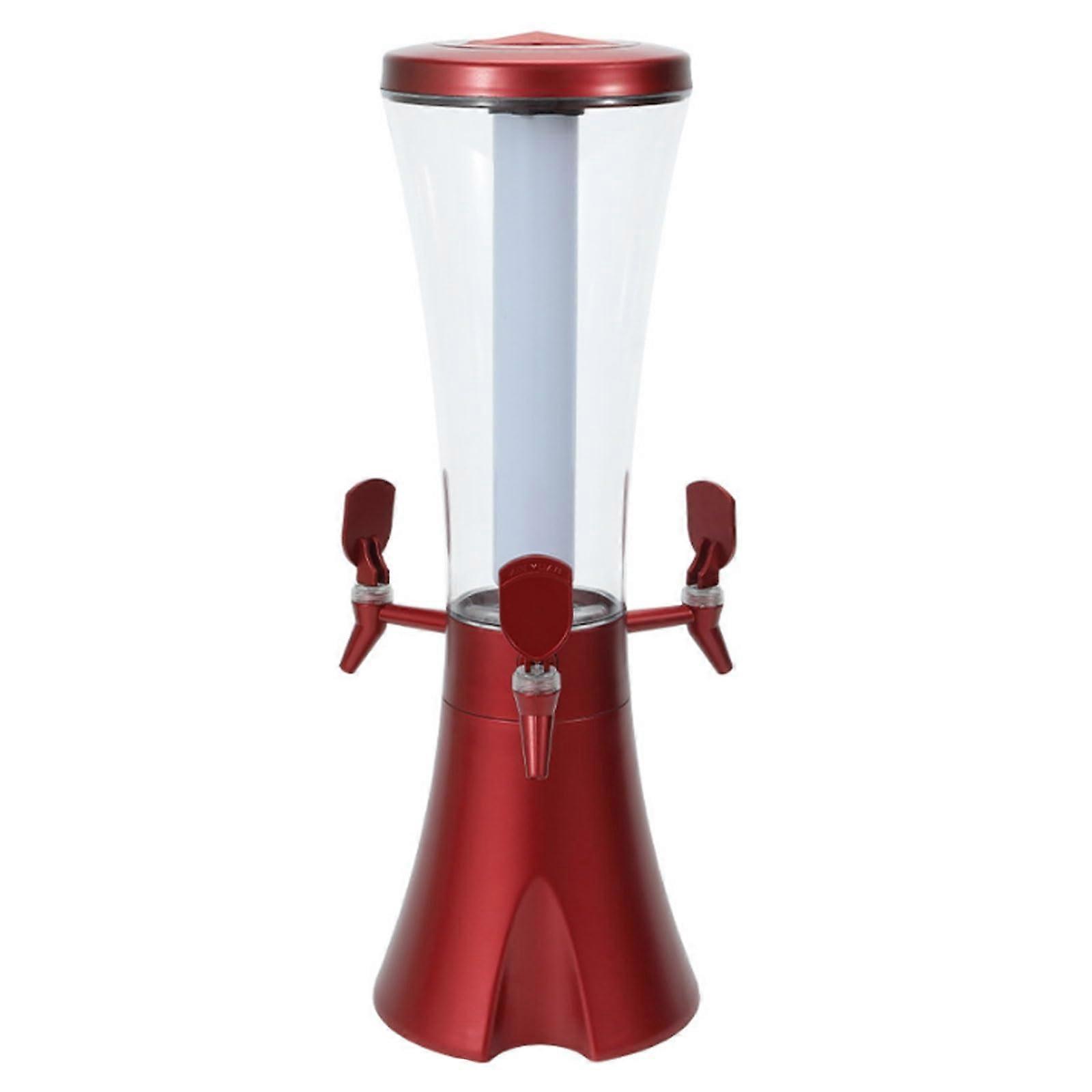 Beer Tower 3 Liter ThreeHeaded Beer Dispenser with Faucet, Lighted Bar Keg, Color C