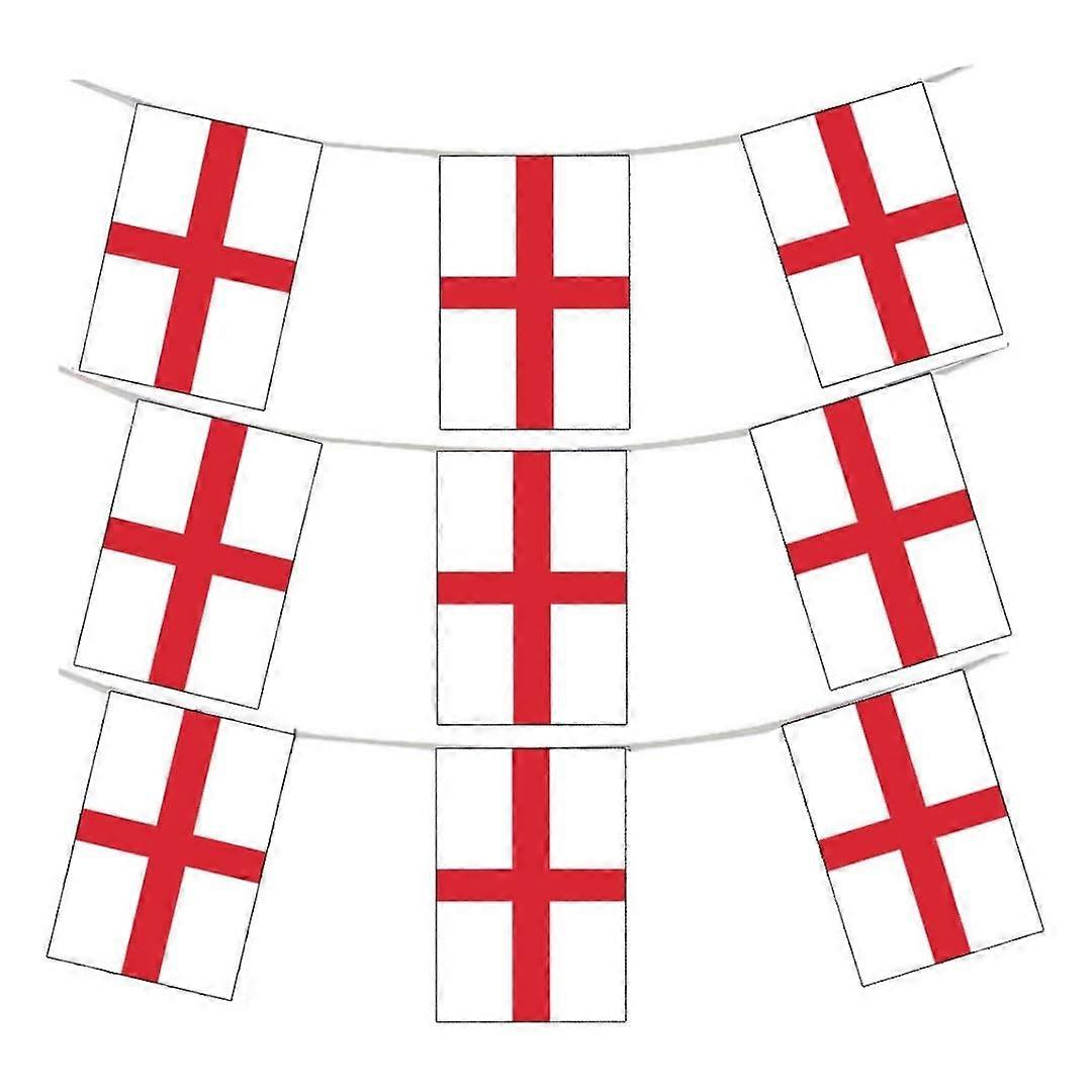 Cross Flag 10m/33ft England Bunting, 24 Large Flags, World Cup and Sporting Events Banner