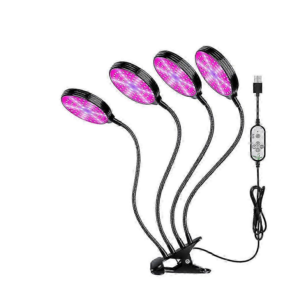 25-26 CueHairy Grow Lights for Indoor Plants, 60W Full Spectrum LED Clip-on Desk Lamp with Gooseneck, Timer and Waterproof Design