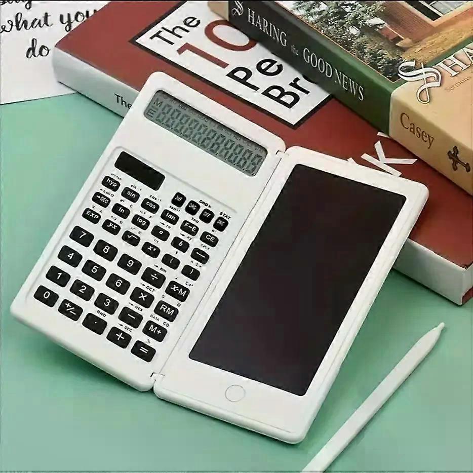 Intelligent folding scientific calculator with 10-digit LCD display erasable writing portable function calculator for offices