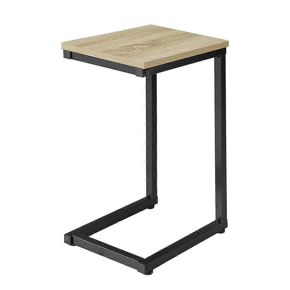 SoBuy FBT44-N, C Table d’appoint de canapé en forme de métal noir avec cadre en métal noir Table basse Table basse pour ordinateur portable Table d’appoint mince pour salon