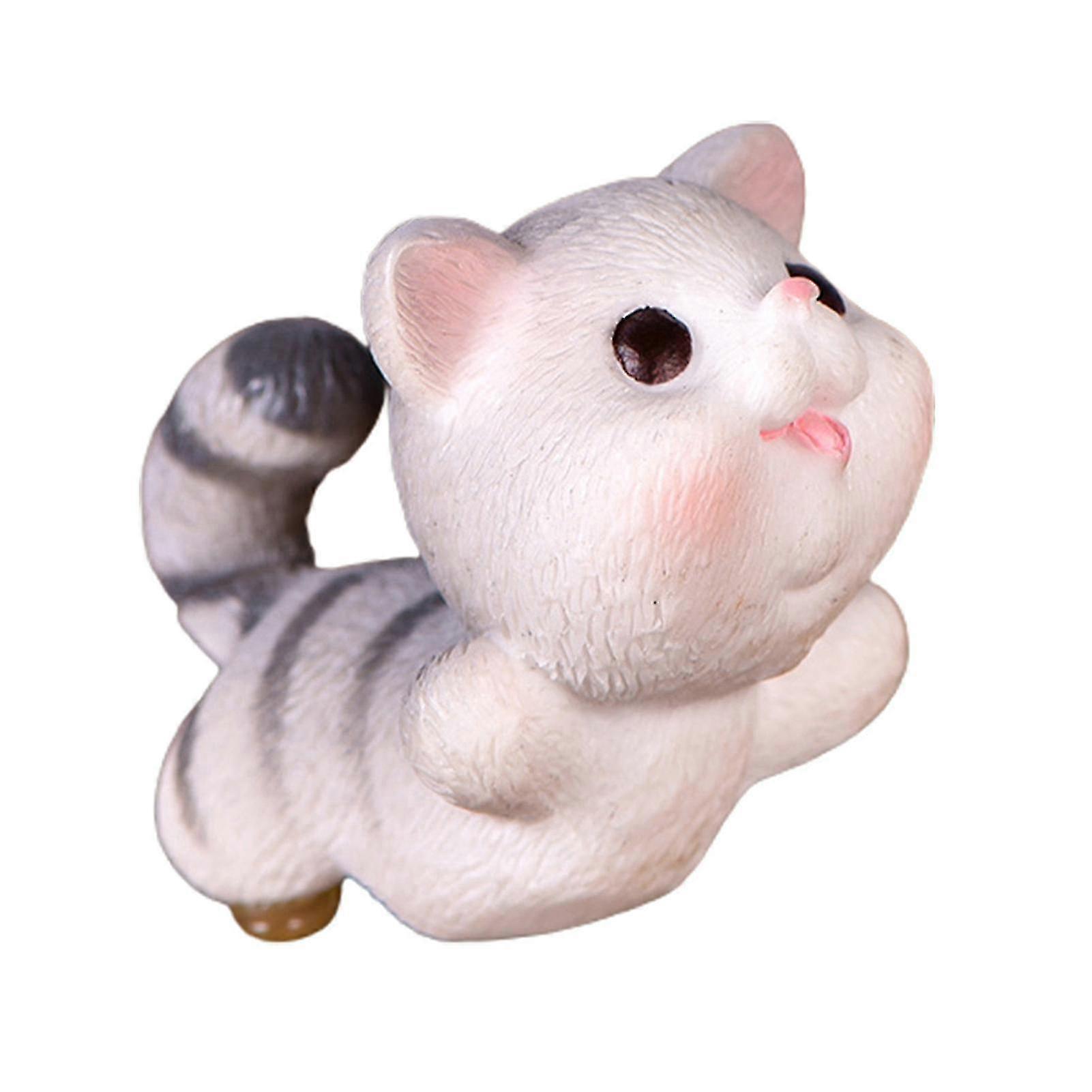 Cat Small Statue Naughty DIY Material Exquisite Workmanship Cake Toppers Cat Animals Figurines for Home