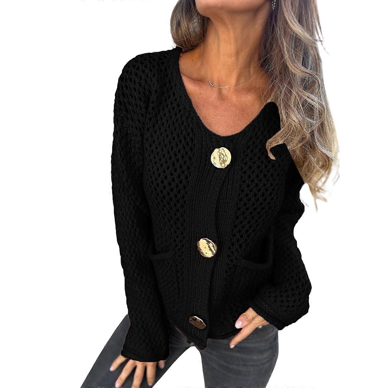 Women's lightweight button-down woven jacket  Black S