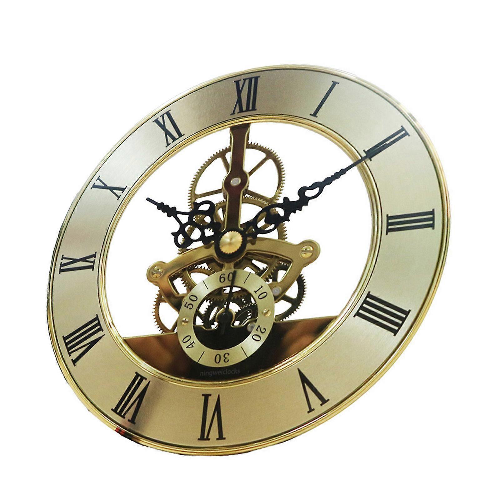 Modern Clock Insert with Quiet Mechanism 126mm Quartzs Movement Roman Numerals Clock Head for Living Room Decoration Multicolor