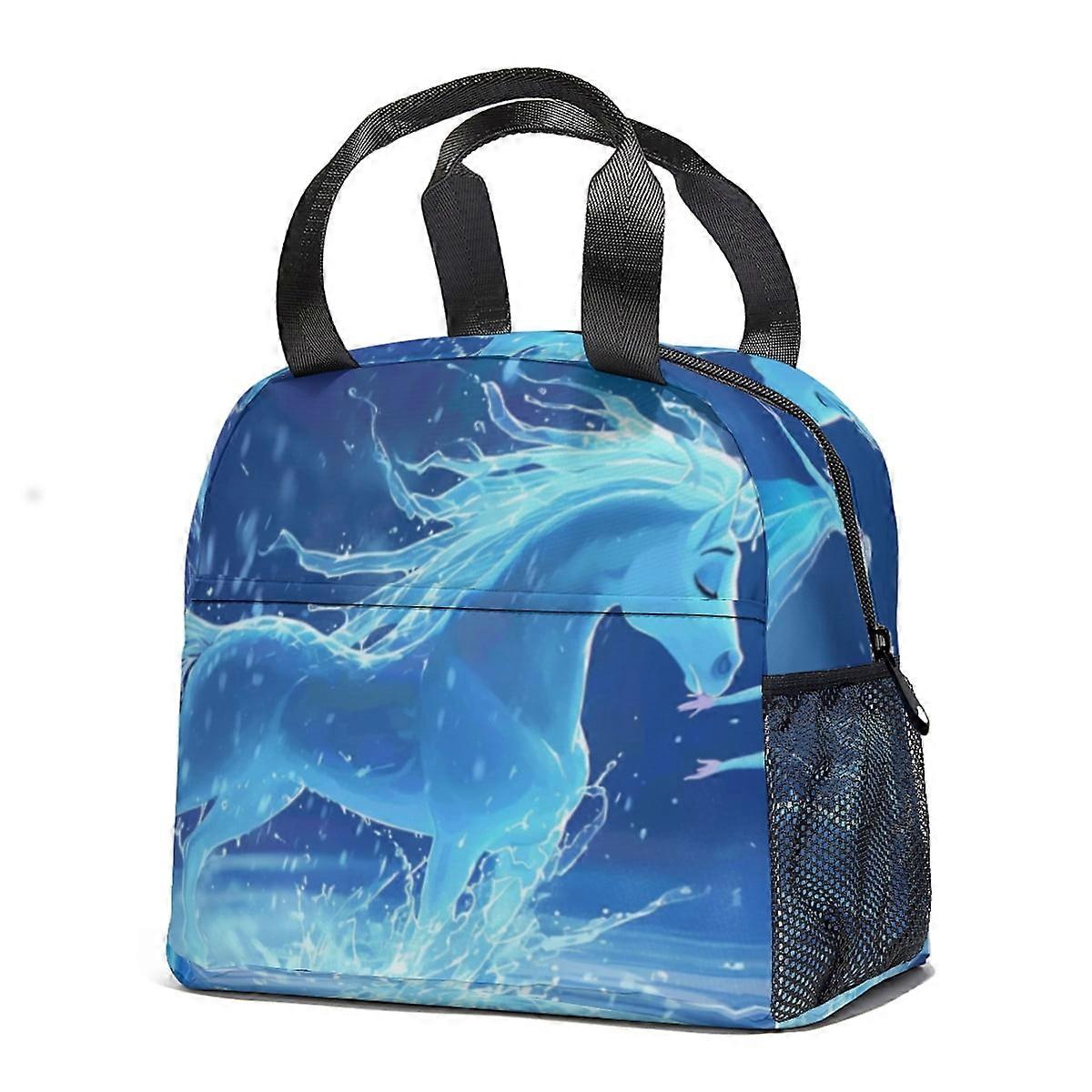 Insulated Lunch Bag, Reusable Portable Lunch Box with Shoulder Strap, Frozen Anime Bento Lunch Box Cooler Hot Meal Tote Bag-8.7*9.4*5.5