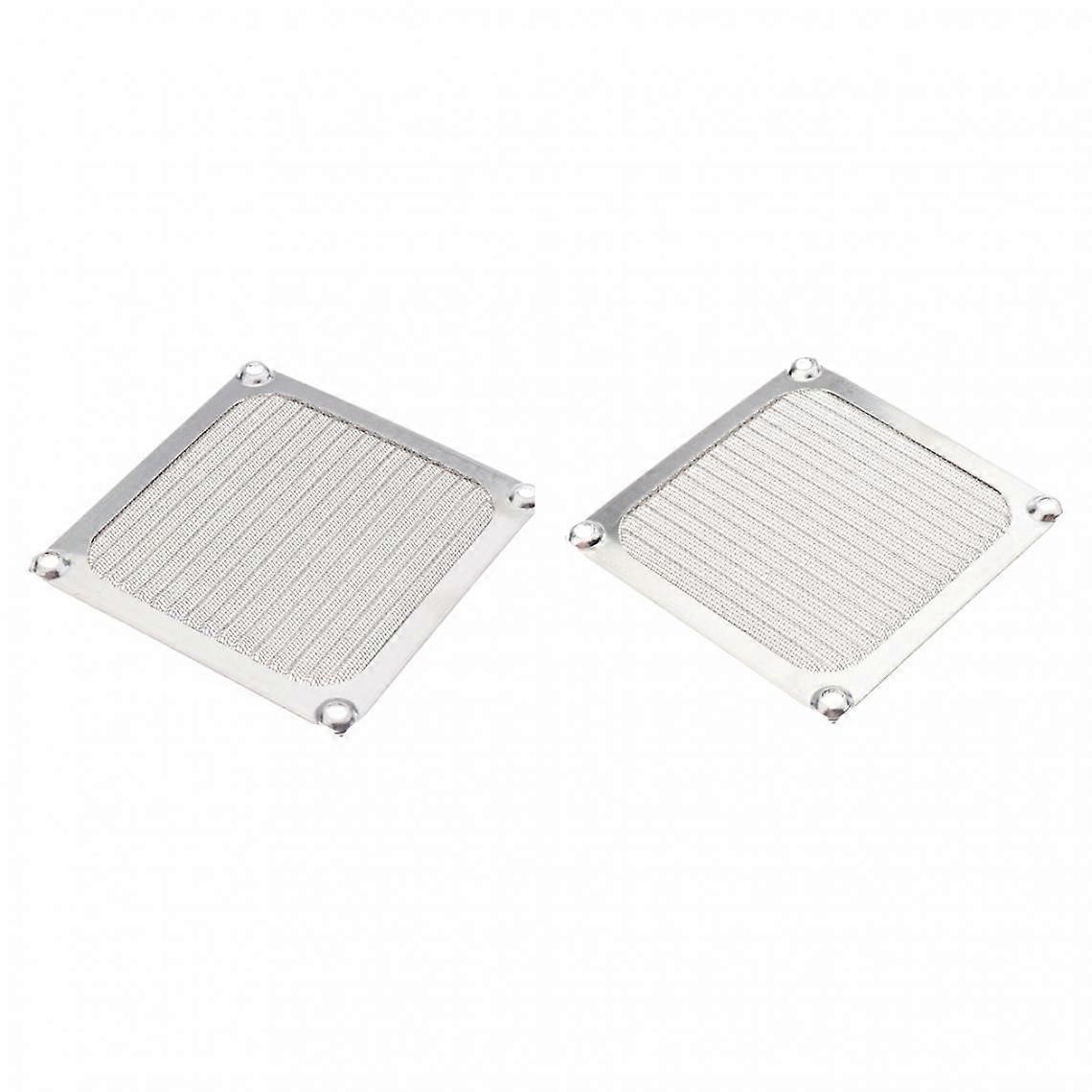 2pcs 92mm plata de aluminio inoxidable malla ventilador