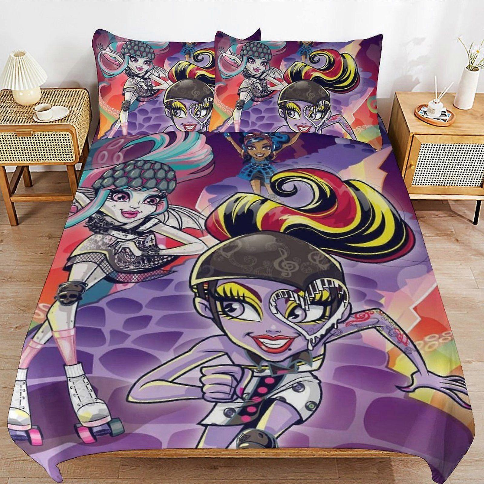 d24 Teen Monster High Durable Thread Count Secure Zipper Ultra Comfort Texture Duvet Cover Sets Bedding Solution b24