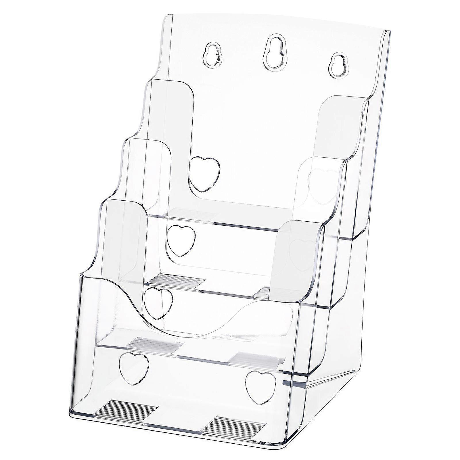 1pc Multi-Tier Acrylic Literature Holder Clear Display Stand File Desktop Holder