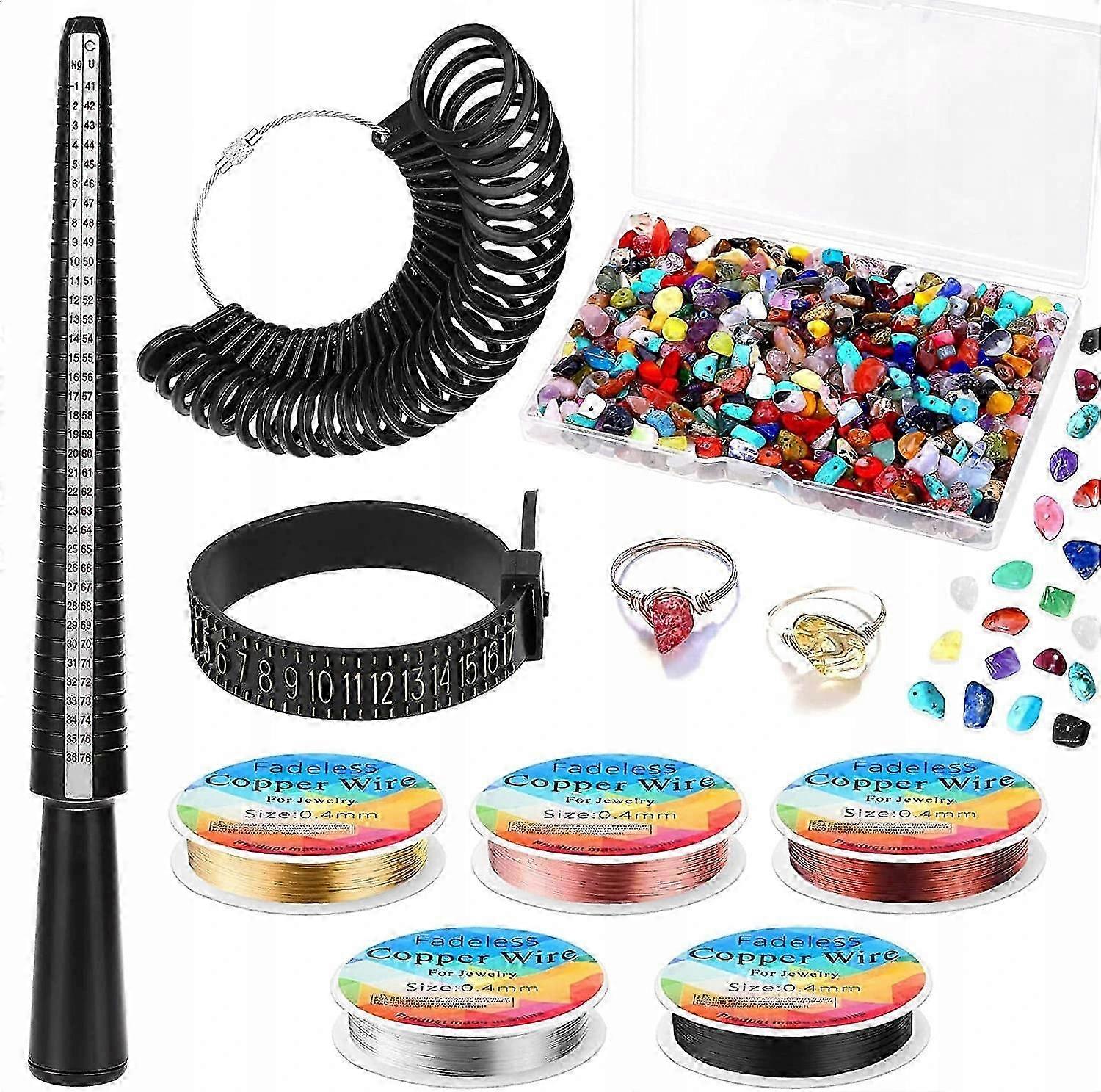 300 قطعة الخرز حلقة صنع كيت