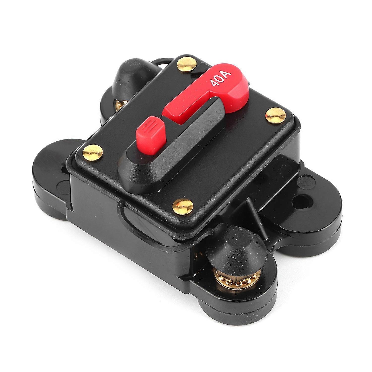 Car Audio System Fuseholder Automatic Circuit Breaker 12V‑24V DC Auto Boat Stereo Protection40A, 78x