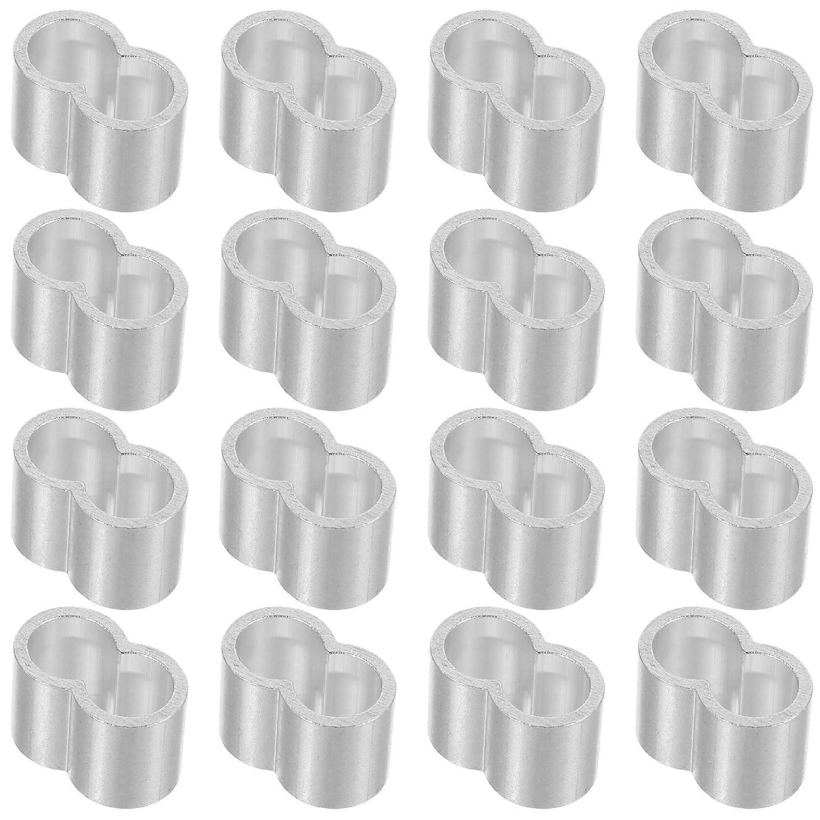 Aluminum Wire Rope End Sleeves for Cable Crimping 25Pcs Loop Connectors