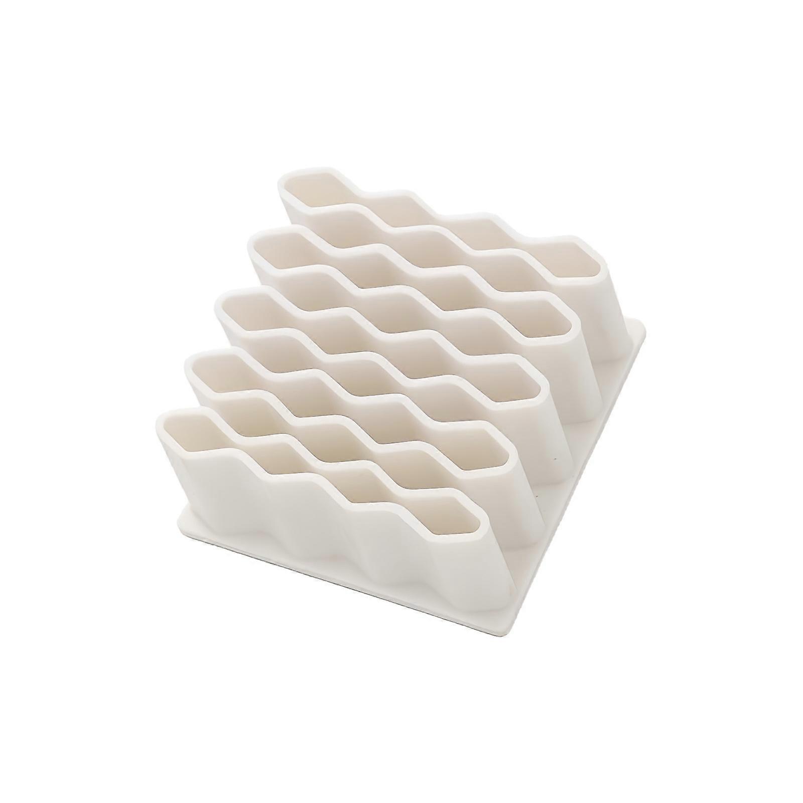 Waves Shape Desk Organizers Desk Storage Shelf With Waves Design Antislip Base For Office Home Study Table Organization  White