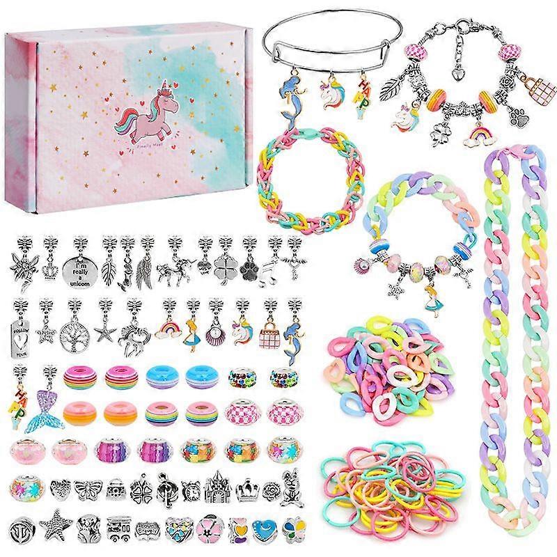 s New 180Pcsdiy Children's Bracelet Set Features Creative Macaron Buttons And Colorful Handcrafted Beading