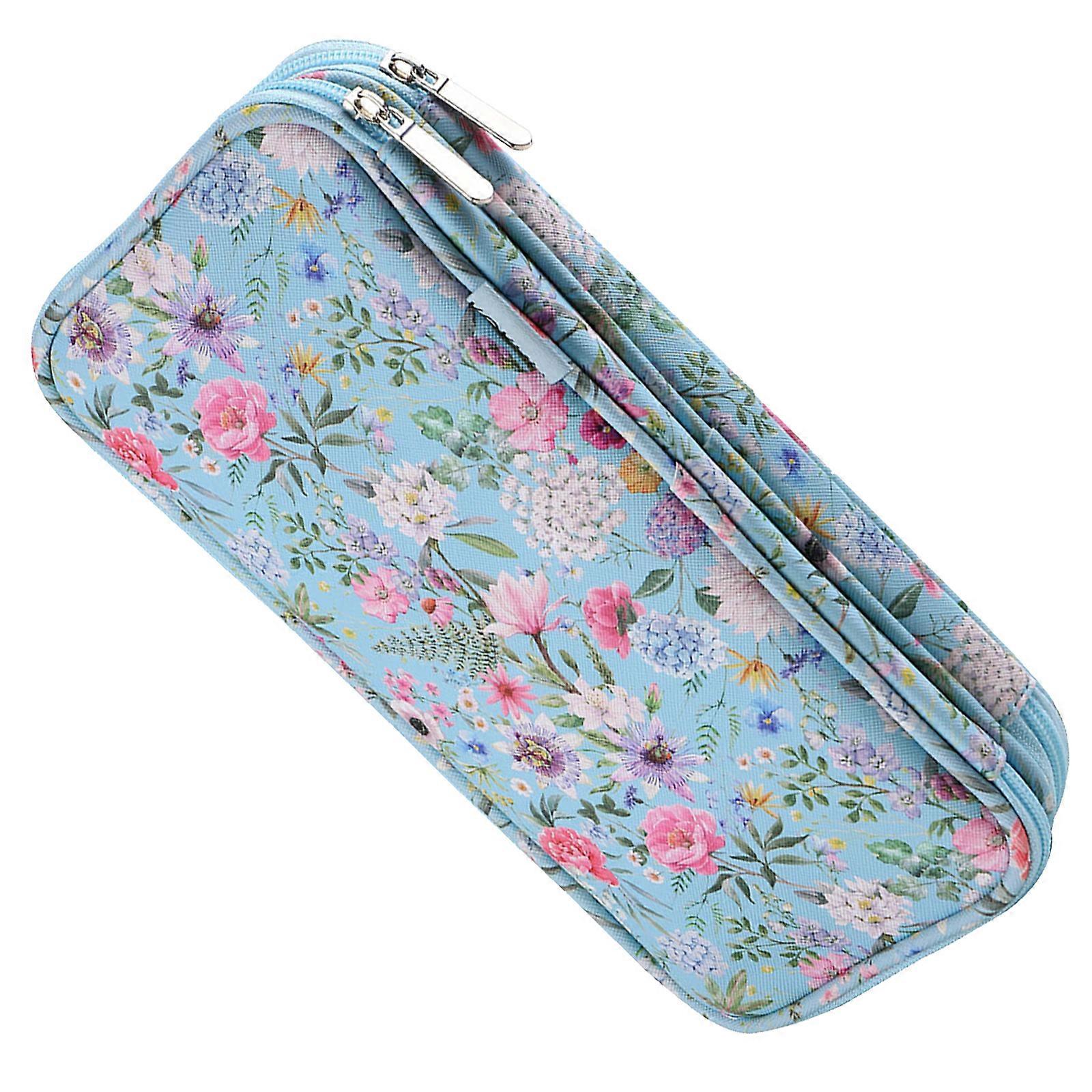 Knitting Needle Case Waterproof Oxfords Materials Multiple Compartment Craft Organizers for Travel and Home Use Multicolor