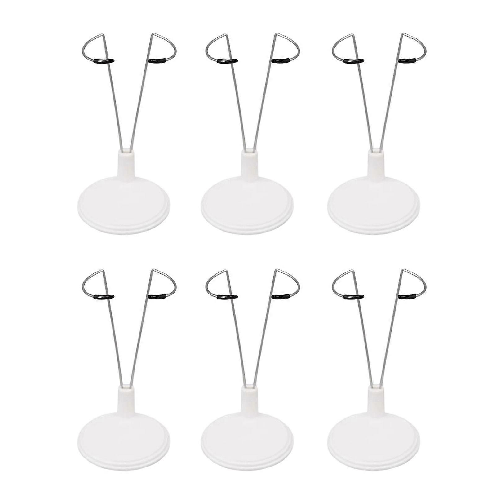 Durable Support Base For Soft Toy 6 Metal Stands To Stabilize Collectible Figures Functional Storage Solution  White