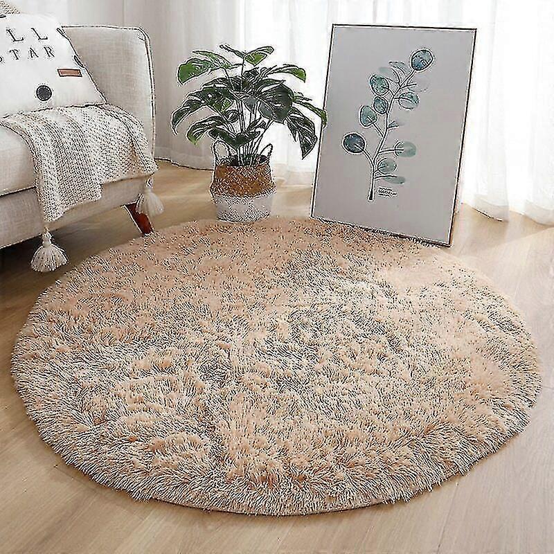 سجادة دائرية من القطيفة، سجاد أبيض ناعم لغرفة المعيشة، ديكور منزلي ناعم، غرفة النوم