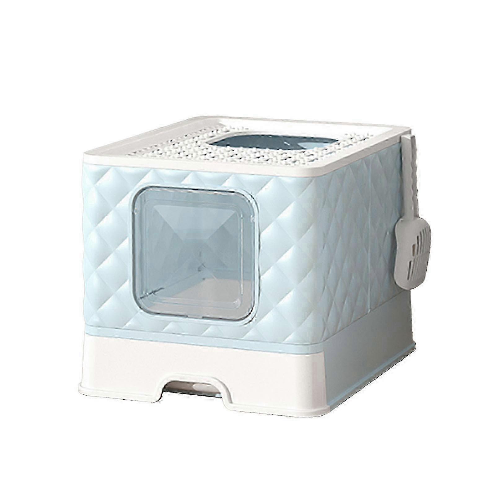 w Cat Drawer Litter Box Detachable Washable Large Space Semi Closed Cat Toilet Litter Box with Lid for Cats Kittens Cat Litter Box Light