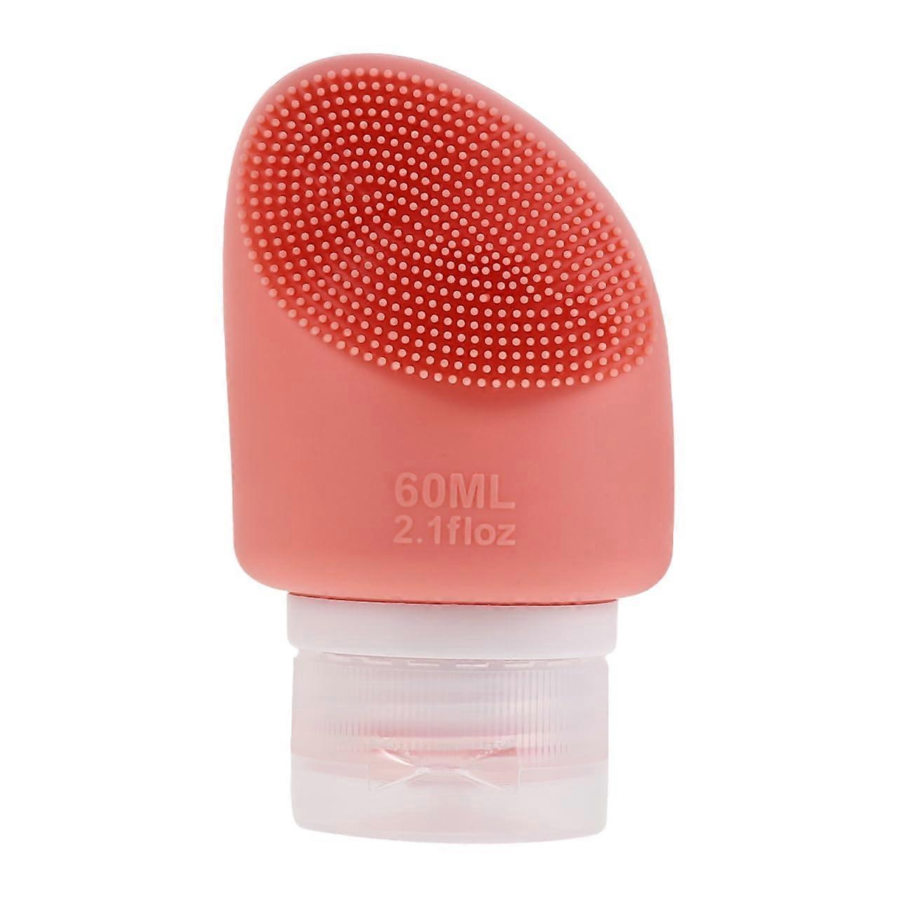 Silicone Travel Bottles with Face Scrubber - 60Ml Refillable Travel Containers for Shampoo and Toiletries Leak-Proof Design Pink