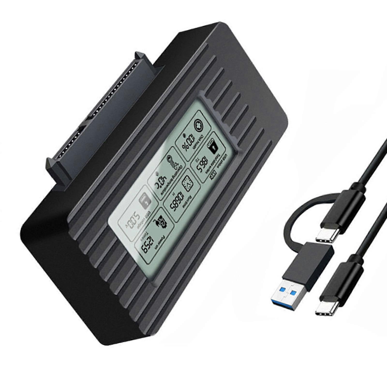 Usb3.1 Hard Drive Case 2.5/3.5Inch Hard Drive Adapter Enclosure Led Display Drive Cable Multicolor