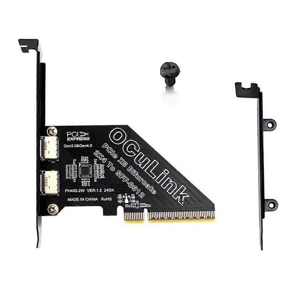 PCIe4.0 X8 to 2Port SFF8611&8612 Oculink Expansion Card to SFF-8639 U.2 SSD for External Graphics Card for Win/Linux