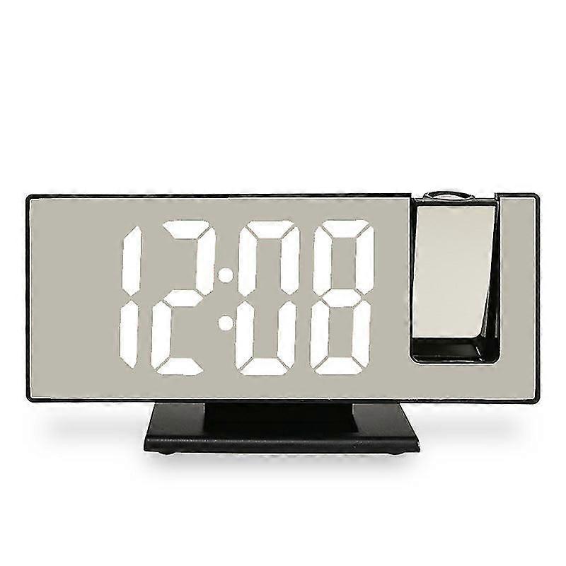 Simple and modern multifunctional mirror clock with LED projection, alarm clock and digital clock.