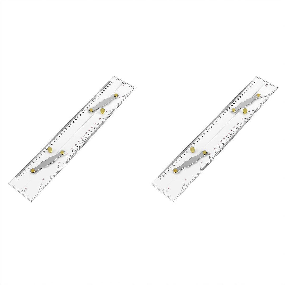 2X Marine Parallel Ruler Clear Scales, Mapping Points to Pull Parallel Ruler 450MM, Nautical Charts 
