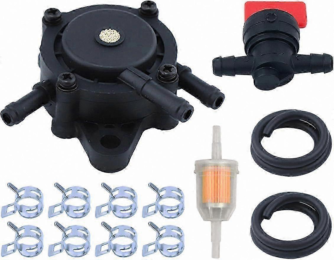 Gasoline Pump Kit with Shut-off Valve, Filter, Hose, and Clamps for Small Engines 15-25 HP